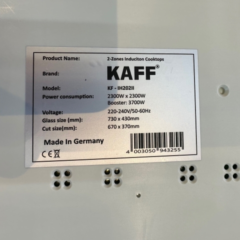 Bếp từ đôi KAFF KF IH202II | Nhập khẩu đức | Bảo hành chính hãng 7 năm