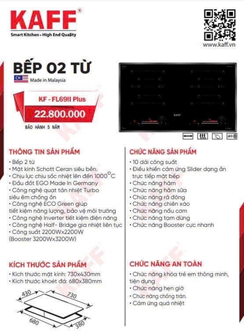 BÊP TỪ ĐÔI KAFF KF - FL69II Plus