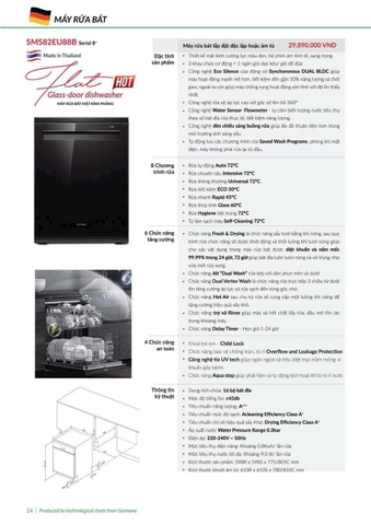 Máy rửa bát Eurosun SMS82EU88B
