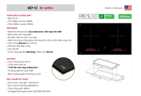Bếp từ đôi Bauer BE 369SA