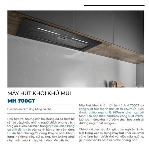 Máy hút mùi Malloca MH 700GT âm tủ  toàn phần