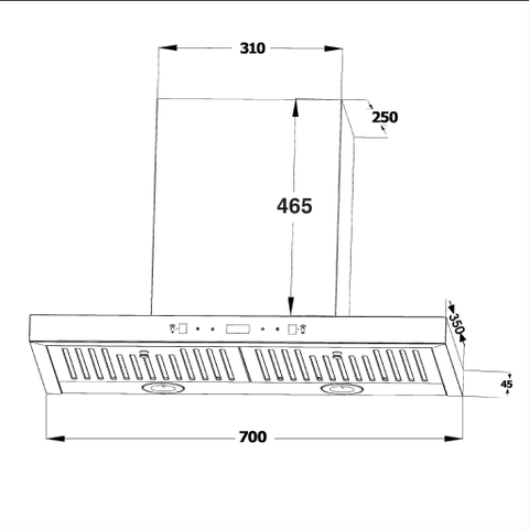 Máy hút mùi Chef’s  EH R908E3T chữ T 70cm