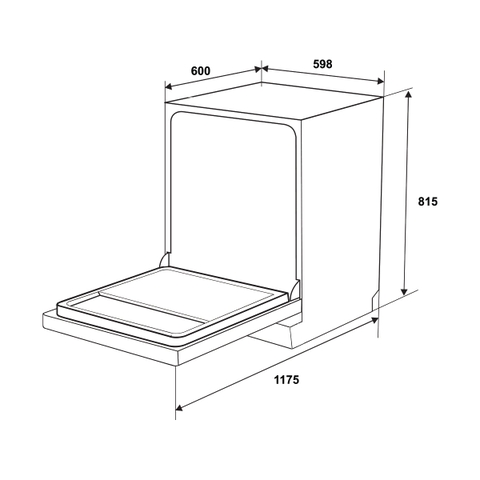 Máy rửa bát bán âm Hafele HDW-B6054B 538.21.362