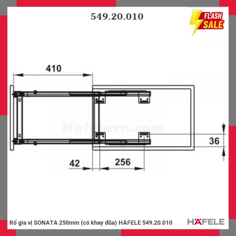 RỔ GIA VỊ DAO THỚT SONATA INOX 304 250mm Hafele 549.20.010