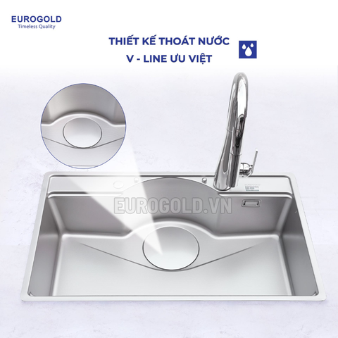 Chậu Rửa Bát INOX 304 1 Hố Chống Xước EUD27848 (EUD27848GA) Eurogold