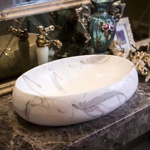 Chậu rửa mặt dương bàn (Lavabo) LV 6015