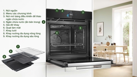 LÒ NƯỚNG TÍCH HỢP HƠI NƯỚC ÂM TỦ BOSCH HRG7784B1 SERIE 8 71L NHIỆT PHÂN