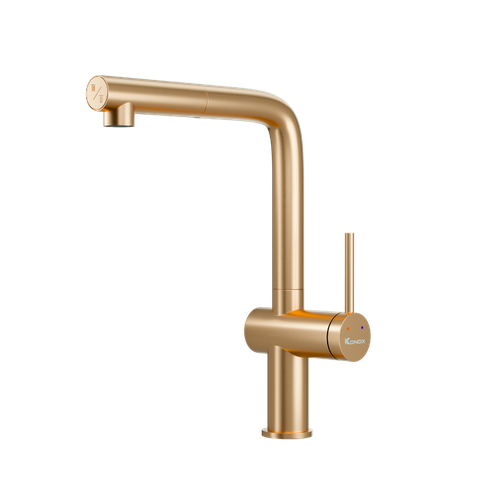 Vòi rửa bát dây rút Konox Stream Smart Champagne