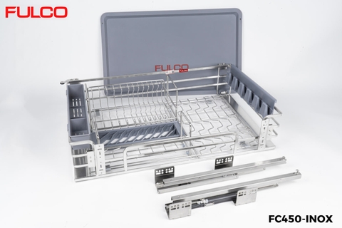 Ray âm giảm chấn INOX dành cho giá xoong nồi, bát đĩa, tủ dưới Fulco FC450