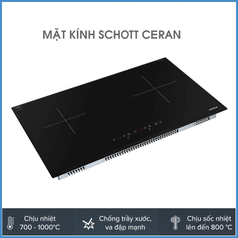 Bếp Từ Âm 2 Vùng Nấu HC-IS772EA Hafele 535.02.222