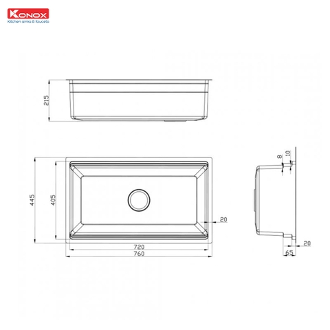 Chậu rửa bát Konox KN7644SU Dekor