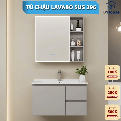 Bộ Tủ Gương Phòng Tắm, Tủ Lavabo Đẹp, Tủ Lavabo Phòng Tắm CR 296