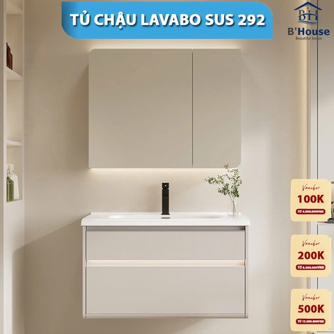Bộ Tủ Gương Phòng Tắm, Tủ Lavabo Đẹp, Tủ Lavabo Phòng Tắm SUS 292