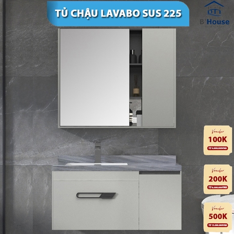 Bộ Tủ Gương Phòng Tắm, Tủ Lavabo Đẹp, Tủ Lavabo Phòng Tắm SUS 225