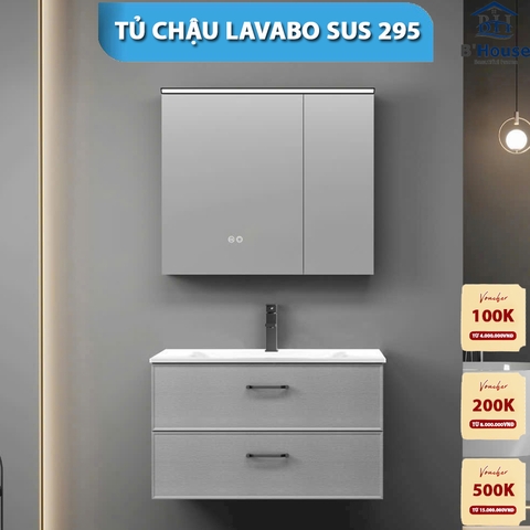 Bộ Tủ Gương Phòng Tắm, Tủ Lavabo Đẹp, Tủ Lavabo Phòng Tắm SUS 295