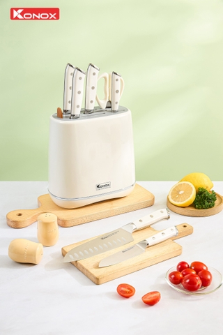 Bộ dao làm bếp 5 món cao cấp Konox Haper Grey