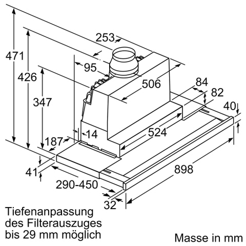 MÁY HÚT MÙI ÂM TỦ BOSCH DFS097K51 SERIE 8 NGANG 90CM