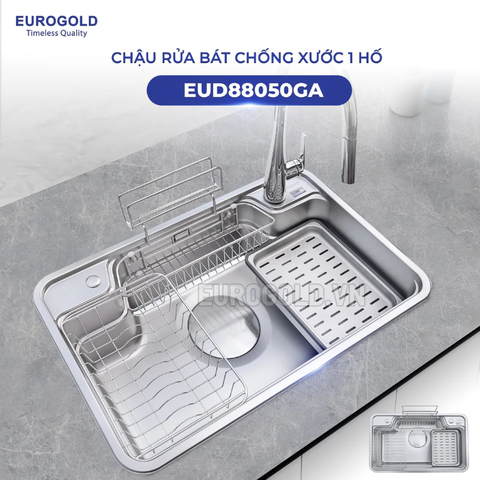 Chậu Rửa Bát Chống Xước Dập Liền Khối EUC88050EB (EUD88050GA) Eurogold