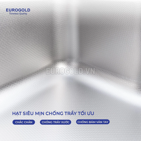 Chậu Rửa Bát Chống Xước Dập Liền Khối EUC88050EB (EUD88050GA) Eurogold