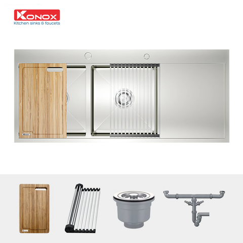 Chậu rửa bát Konox Workstation Sink – Topmount Sink KN11650TD – Bàn phải