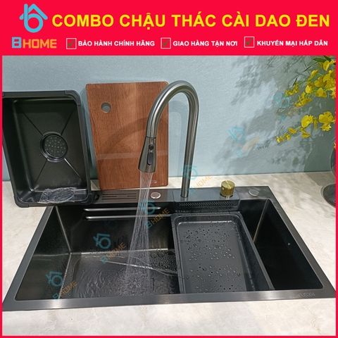 Bộ Chậu rửa bát Thác cao cấp có cài dao