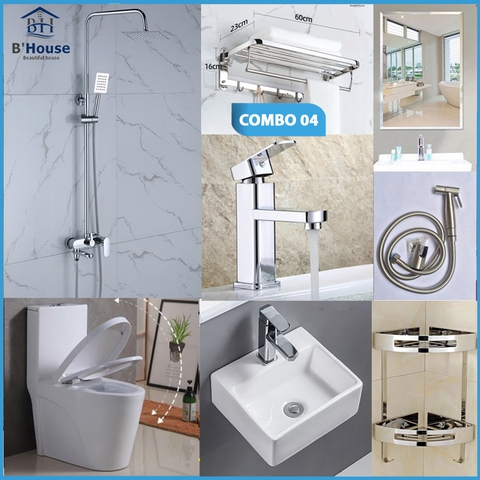 Combo phòng tắm, combo nhà tắm, trọn bộ thiết bị vệ sinh phòng tắm 04