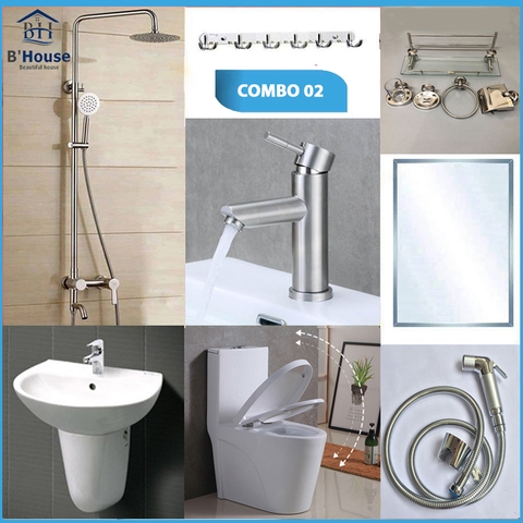 Combo phòng tắm, combo nhà tắm, trọn bộ thiết bị vệ sinh phòng tắm 02