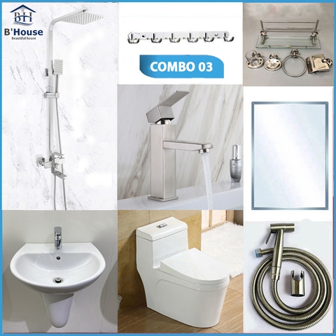 Combo phòng tắm, combo nhà tắm, trọn bộ thiết bị vệ sinh phòng tắm 03