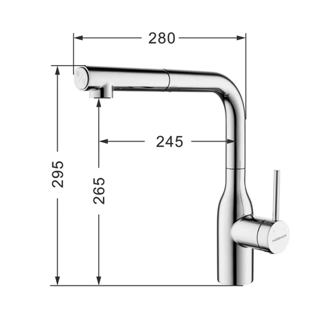 VÒI RỬA BÁT DÂY RÚT NOBINOX AQUA VX568