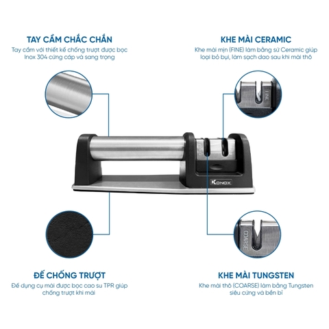 Dụng cụ mài dao 2 khe Konox Knife Sharpener