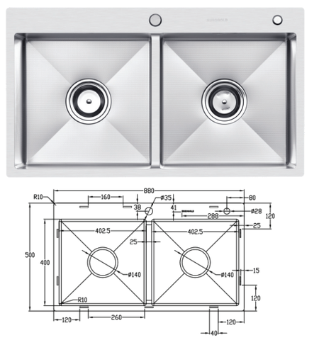 Chậu rửa bát Eurogold EUC28850EA