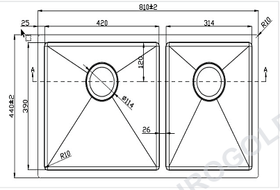 Chậu rửa bát Eurogold EUS68144