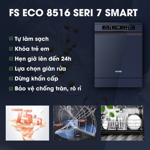 Máy rửa bát nhập khẩu Malaysia ECO 8516 SERI 7 SMART
