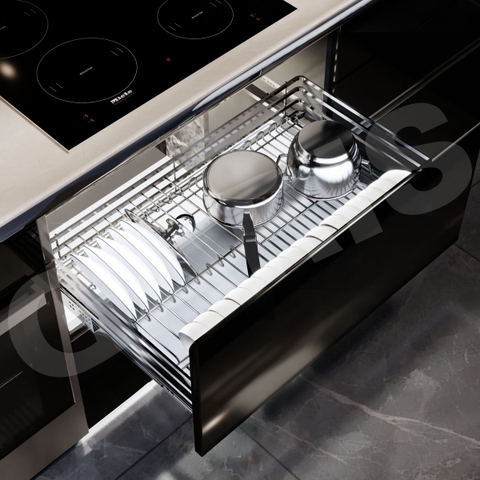 Kệ bát đĩa tủ dưới Garis GDC26 inox 304 mạ chrome 5 lớp