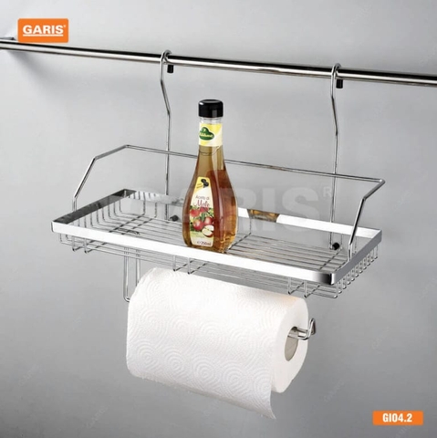 Giá treo gia vị và cuộn giấy Garis GI04.2 inox 304