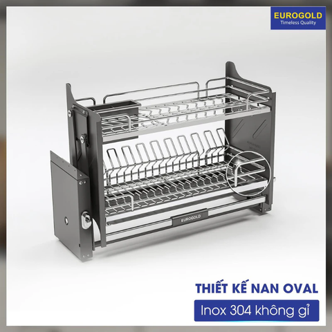 Giá Bát Đĩa Nâng Hạ INOX 304 Nan Oval EPV9060PRO (EPO9360LX) Eurogold