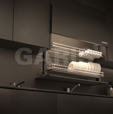 Giá bát đĩa nâng hạ điện Garis GLLP68 cánh mở trượt
