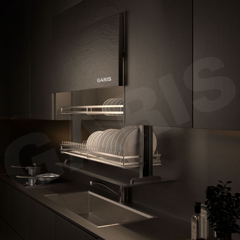 Giá bát đĩa nâng hạ điện Garis GLLP68 cánh mở trượt
