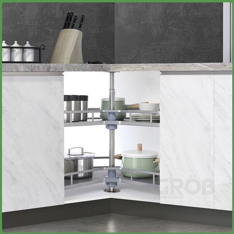 Mâm xoay 270 inox SUS304 nan dẹt đáy melamin Grob GM304-270.9