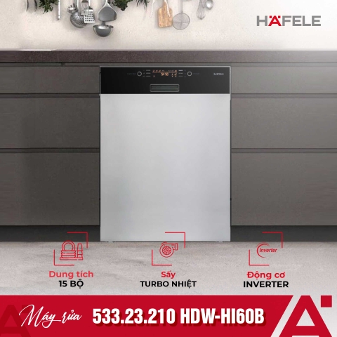 MÁY RỬA CHÉN BÁN ÂM Hafele HDW-HI60B 533.23.210
