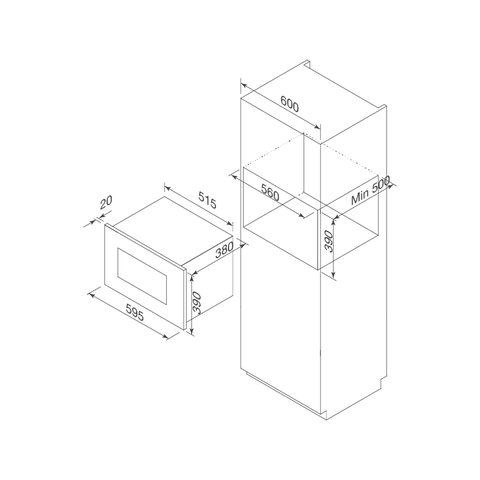 Lò Vi Sóng Âm Tủ Dung Tích 27L Malloca MW927I