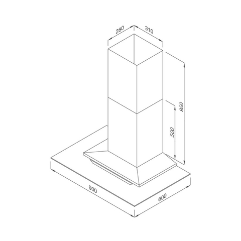 Máy Hút Mùi Áp Tường Dạng Chữ T 90cm Malloca MC9066