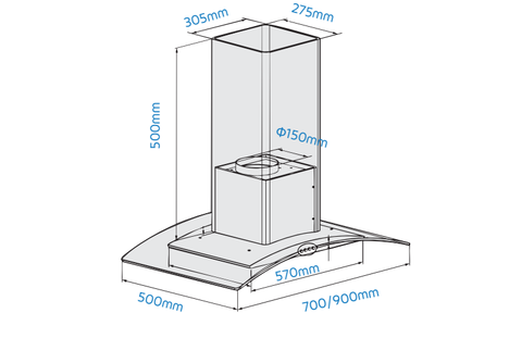 Máy hút mùi kính cong Zelmann ZM-HC335NANO