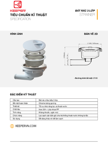 CHẬU RỬA KEEPER – 1H75NL