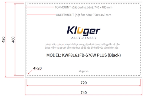 Chậu rửa bát Kluger KWF8161FB-S76W Plus