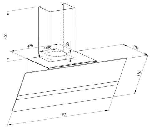 MÁY HÚT MÙI KAFF KF-LUX AT90FH BK