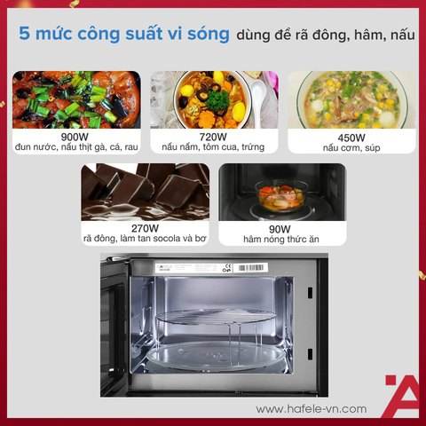 LÒ VI SÓNG KẾT HỢP NƯỚNG ÂM TỦ HAFELE HM-B38A 535.34.000