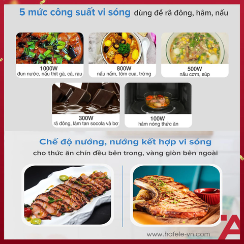 LÒ VI SÓNG KẾT HỢP NƯỚNG ÂM TỦ HAFELE HM-B38C 538.01.111