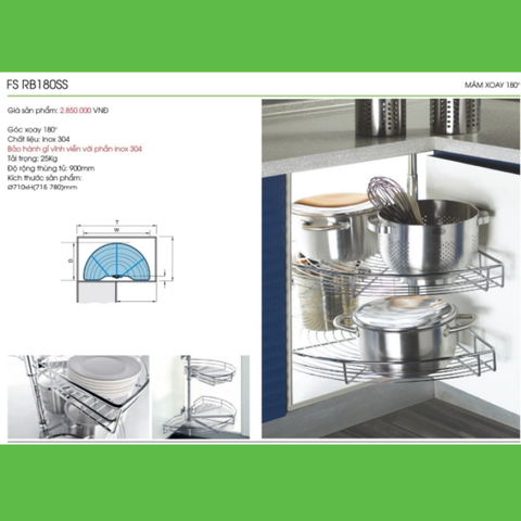 Mâm xoay 180 độ Faster FS-RB 180SS - inox 304