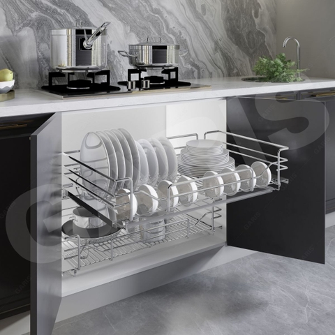Giá xoong nồi, bát đĩa Garis GDV48 inox 304 Mirror BA